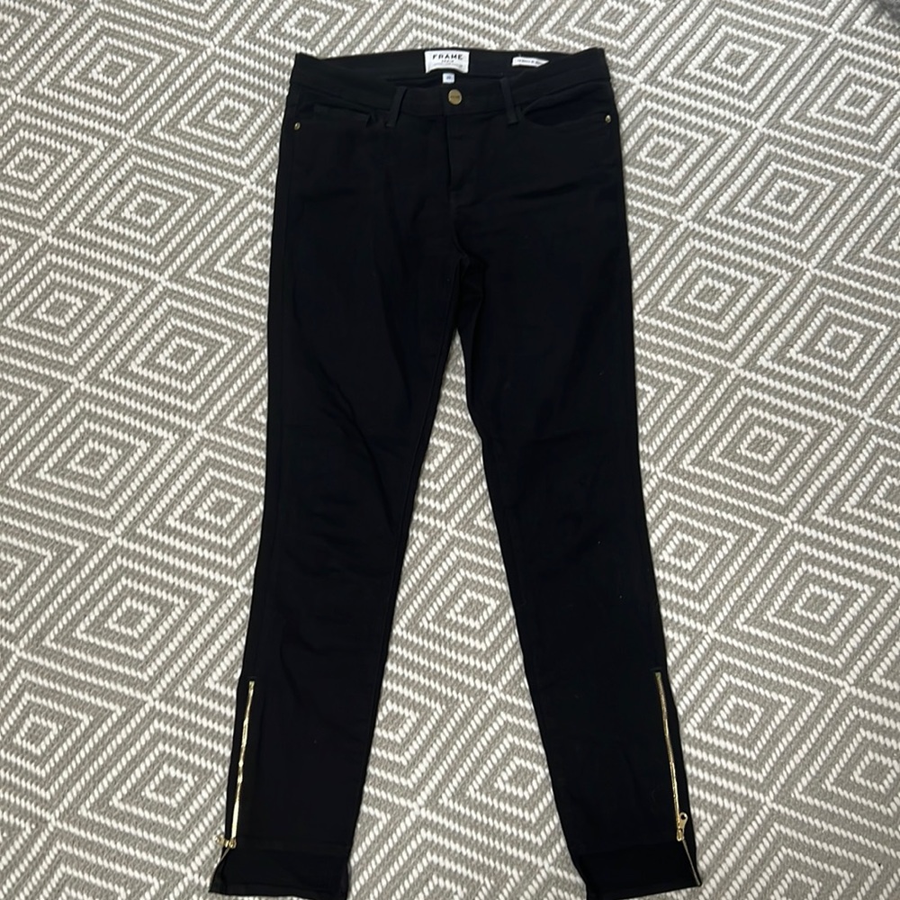 Frame Denim Le Skinny de Jeans with Gold Zipper - EUC